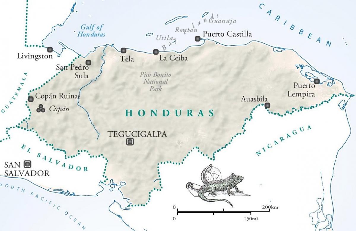 नक्शा ला ceiba के होंडुरस
