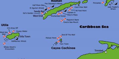 द्वीप होंडुरास के नक्शे