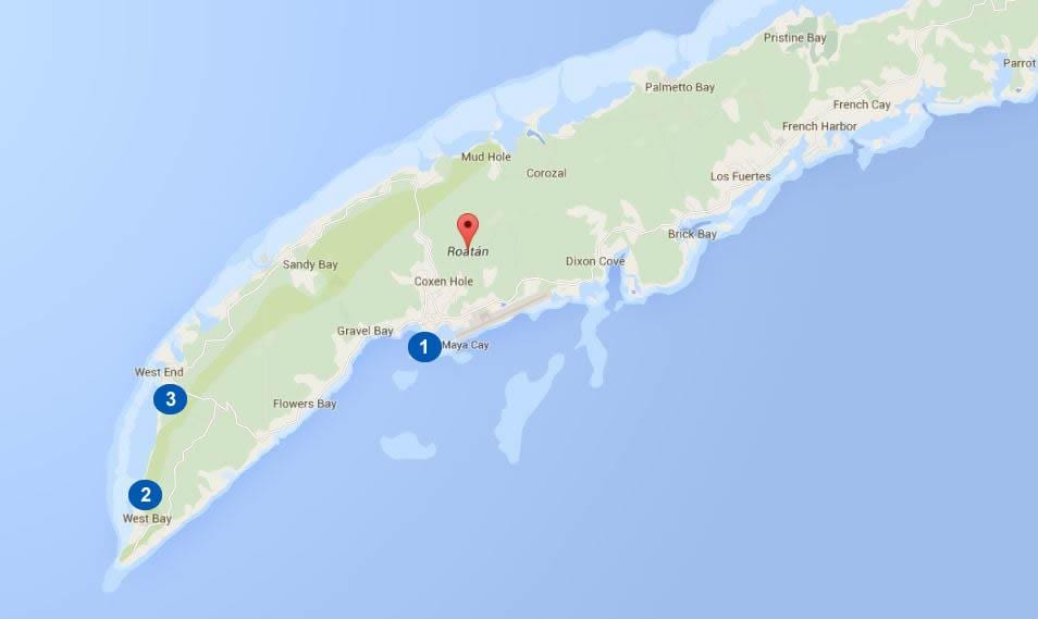 नक्शे के होंडुरास और roatan